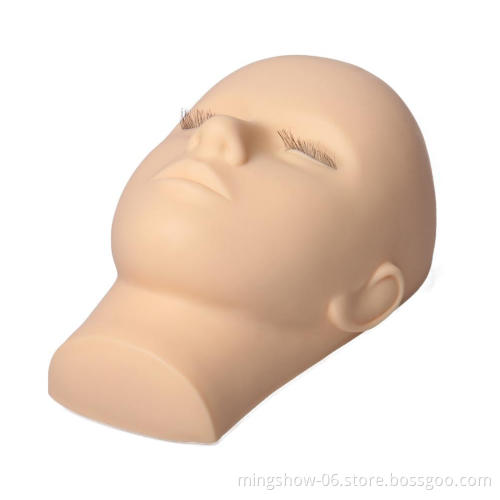 Female Mannequin Flat Head Practice Make Up Model Eyelash Extensions Closed Eye lash Mannequin head on sale